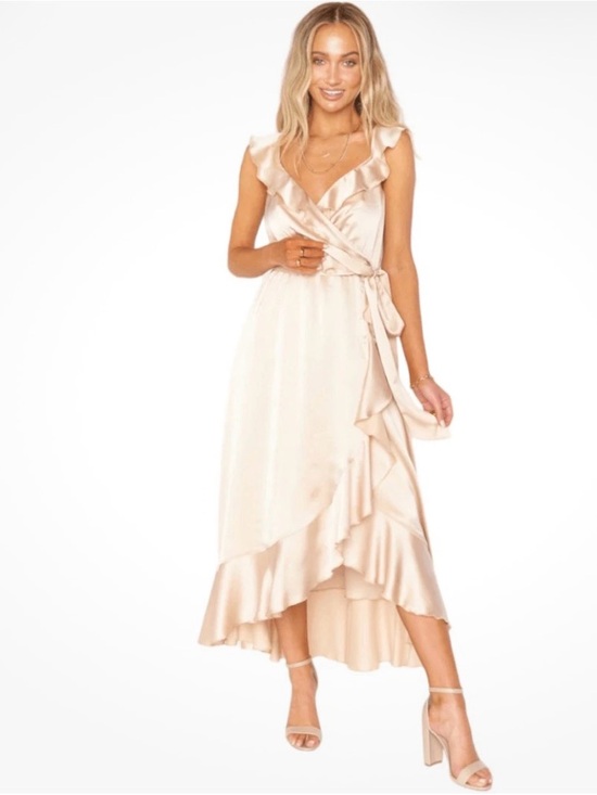 Show Me Your MuMu Dresses & Skirts - Show Me Your MuMu Samantha Satin Luxe Wrap Dress Size M
